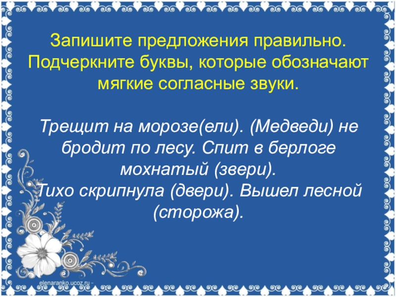 Подчеркни буквы обозначающие мягкие согласные. Запишите предложение правильно. Верно предложение. Никита подчеркни буквы обозначающие мягкие. Сладко заснули в берлоге медведя подчеркнуть мягкие согласные.