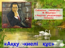 Презентация к уроку казахской литературы в 8 классе по теме М.МақатаевАққулар ұйықтағанда поэмасы