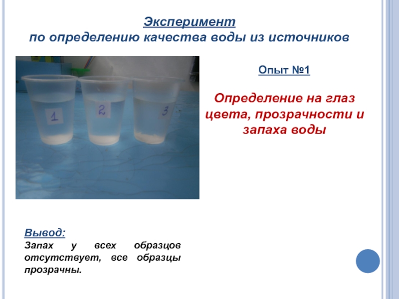 Проект качество питьевой воды