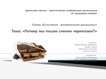 Презентация Почему мы пишем синими чернилами?
