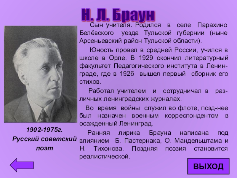 Брауна на русском языке. Николай Леопольдович Браун. Николай Леопольдович Браун поэт. Николай Браун сообщение. Сообщение о Николае Брауне 5 класс.