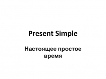 Презентация по английскому языку Presen Simple Tense