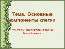 Презентация по биологии 10 класс. Тема. Основные компоненты клетки