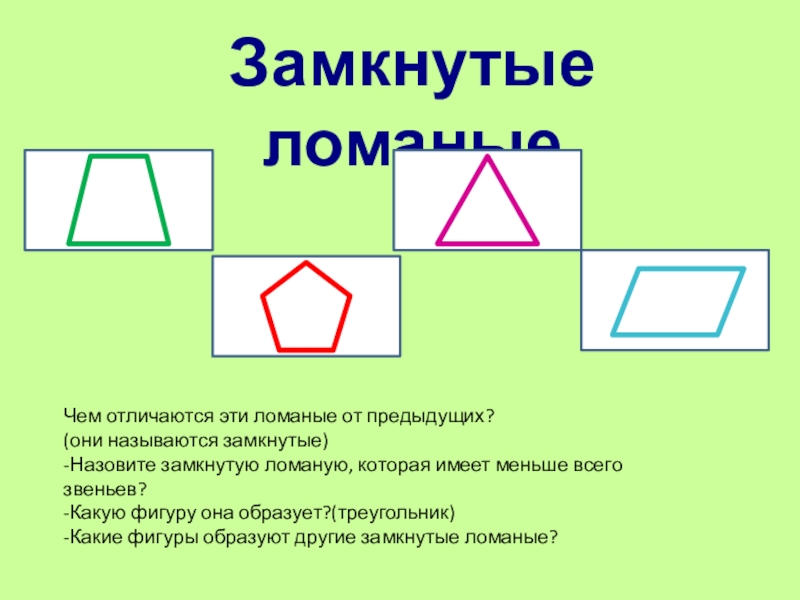 Какая фигура ломаная. Замкнутая ломаная. Ломаная фигура. Замкнутые ломаные линии. Замкнутые фигуры.