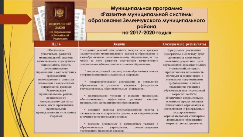 программа развития муниципальной системы образования