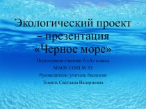 Экологический проект - презентация Черное море