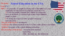 Presentation School education in the USA