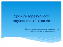 Презентация к уроку литературного слушания в 1 классе по теме Е.Ильина Шум и Шумок