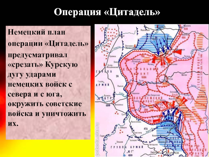 План контрнаступления советских войск на курской дуге назывался а тайфун б цитадель в уран