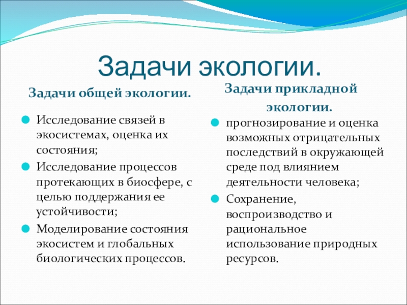 Предмет экологии задачи разделы экологии презентация