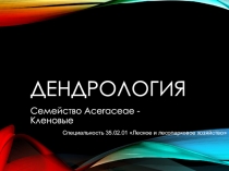 Презентация по теме: Кленовые для СПО