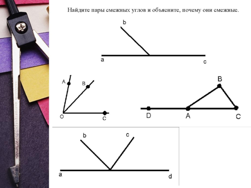 Чертеж смежных углов