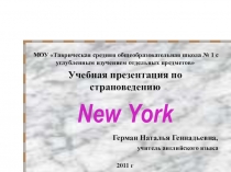 Учебная презентация по страноведению New York