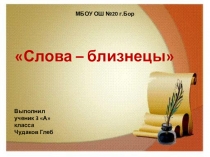 Презентация по русскому языку на тему Омонимы (3 класс)