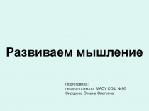 Презентация коррекционно-развивающего занятия на тему Развиваем мышление