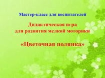 Мастер-класс для воспитателей. Дидактическая игра из фетра Цветочная поляна