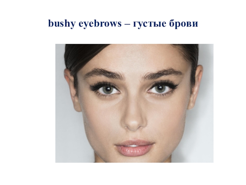 bushy eyebrows - густые брови. 