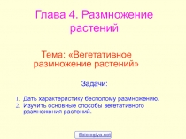 Презентация по биологии на тему Бесполое размножение