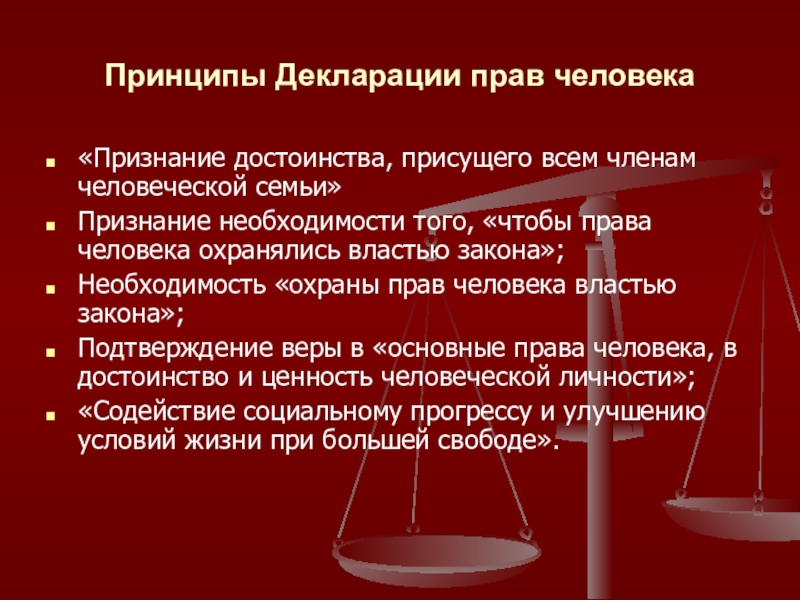 Признание достоинств человека. Права человека. Декларация принципов. Признание достоинств. Принцип признания человека.