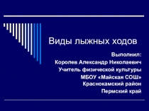 Презентация по физической культуре на тему Виды лыжных ходов