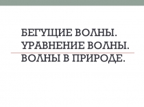 Презентация к уроку Уравнение бегущей волны. Волны в среде