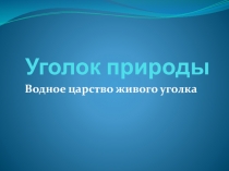 Уголок природы. Тема Водное царство живого уголка
