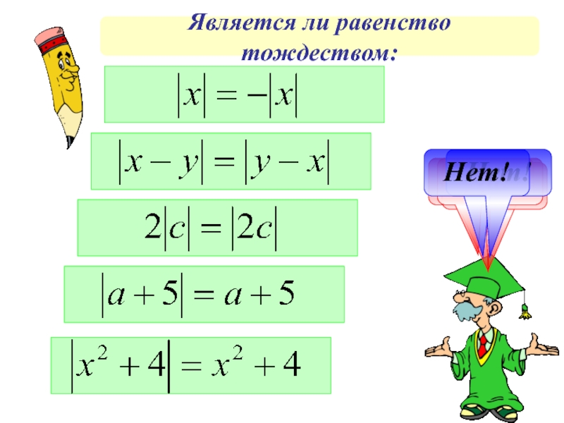 Дано равенство. Тождества с модулем. Тождество равенство. Равенства являющиеся тождествами. Выясни является ли тождеством равенство.