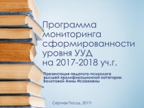 Презентация Программа мониторинга УУД в начальной школе