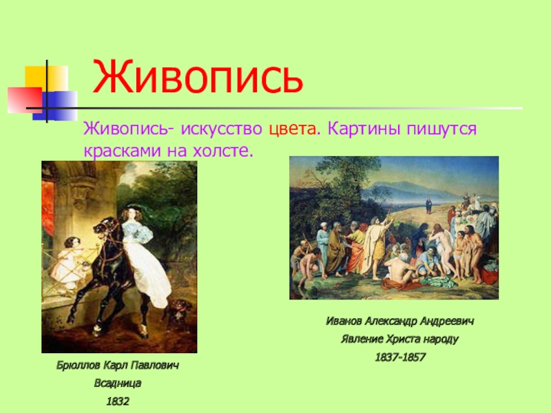 Правильно писать картина. Карл Павлович Брюллов явление Христа народу. Как пишется название картины. Дата живопись. Брюллов богатыри.