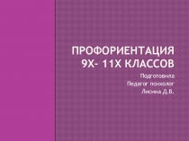 Профориентация учащихся 9х- 11х классов