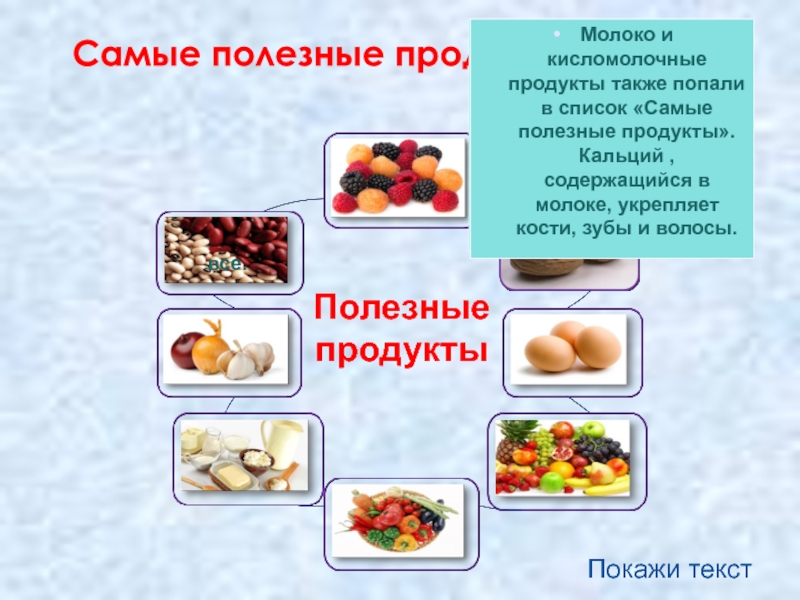 Презентация полезные продукты