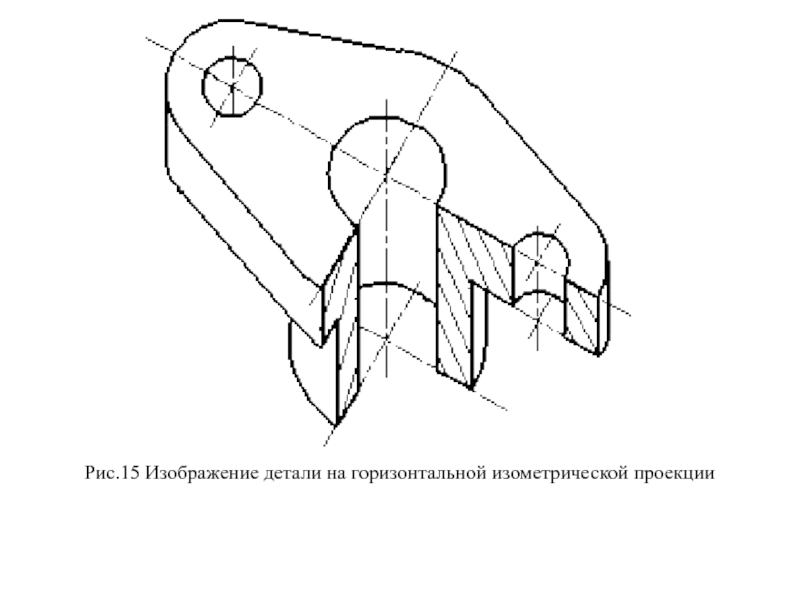 Рис.15 Изображение детали на горизонтальной изометрической проекции