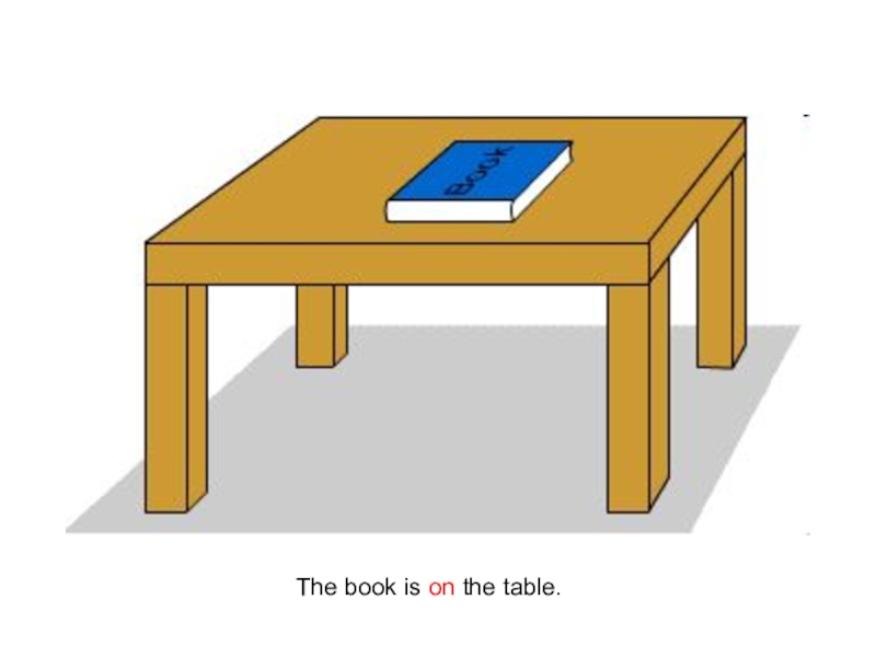 Тест стола. On the Table. The book is on the Table. На столе предлог. Book is under the Table.