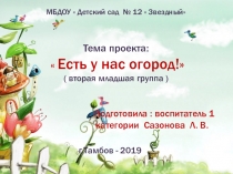 Проект во второй младшей группе  Есть у нас огород!