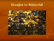 Презентация к уроку немецкого языка в 6 классе на тему За окнами листопад