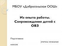 Презентация Сопровождение детей с ОВЗ