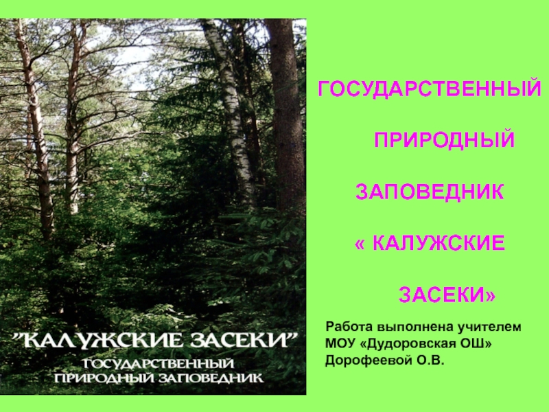 Заповедники калужской области презентация