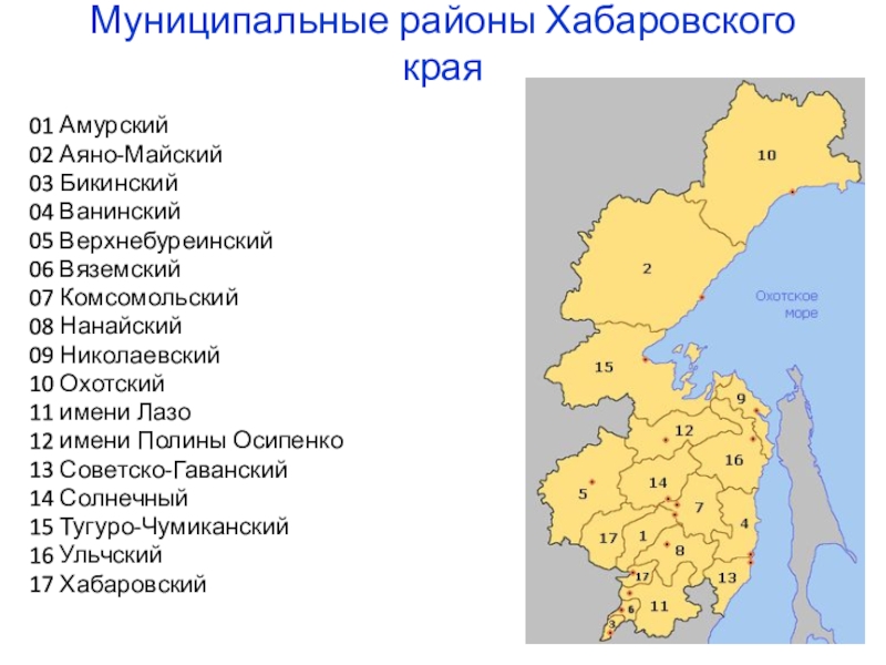 Карта хабаровского края с населенными