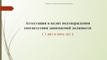 Аттестация педагогических работников в целях подтверждения соответствия занимаемой должности