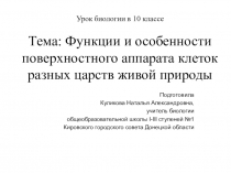 Презентация к уроку Поверхностный аппарат клетки