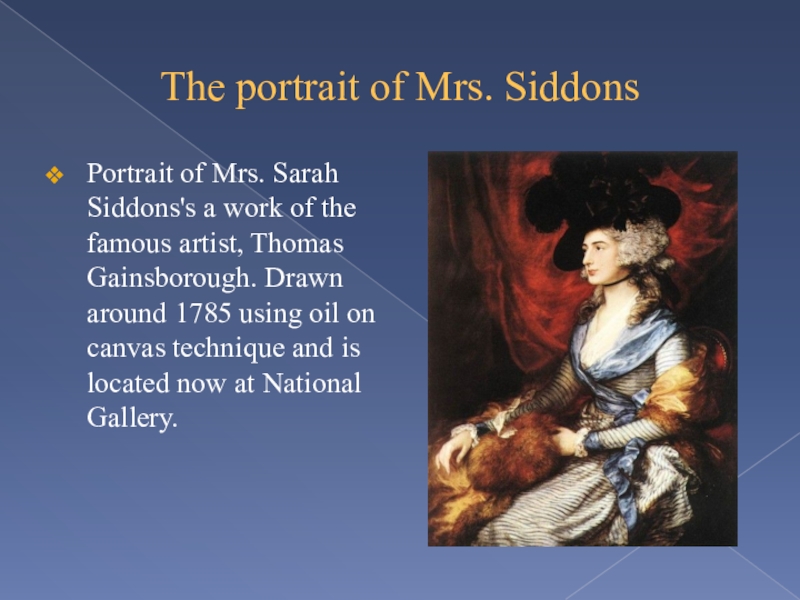 Mrs sarah siddons описание картины