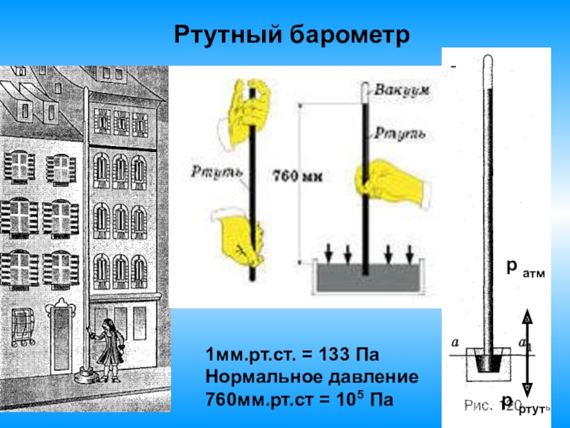 Ртутный столб. Первый ртутный барометр. Ртутный барометр 760 мм. Ртутный барометр 1 единица.