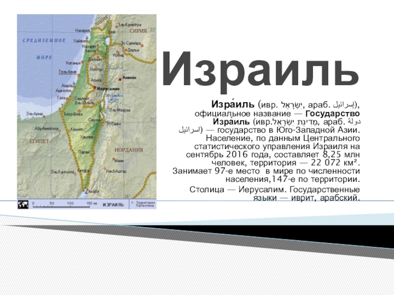 Израиль презентация по географии 11 класс