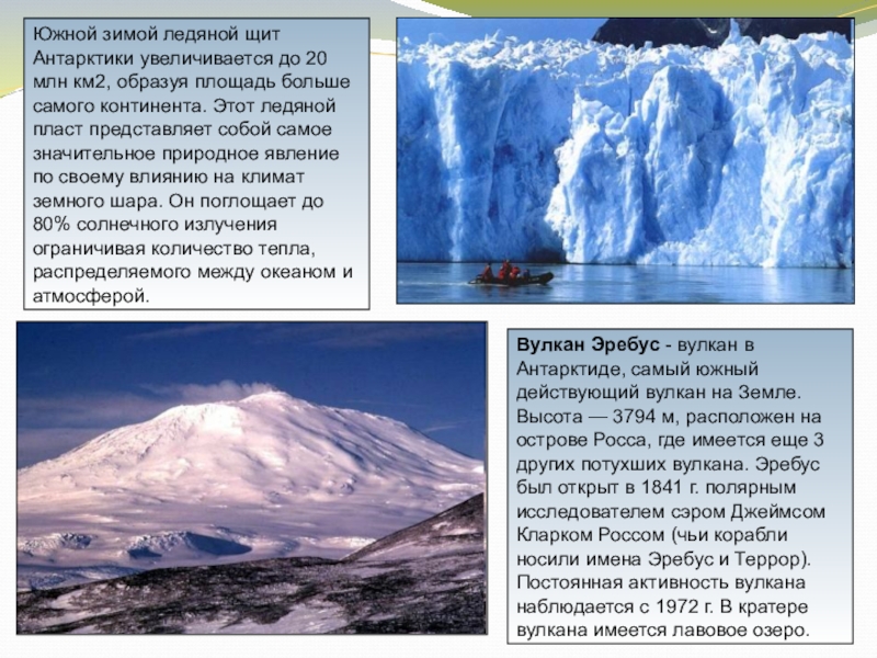 Вулкан материка антарктиды. Высота вулкана Эребус в Антарктиде. Сообщение о вулкане Эребус. Самый высокий вулкан Антарктиды. Вулкан Эребус расположен в Антарктиде.