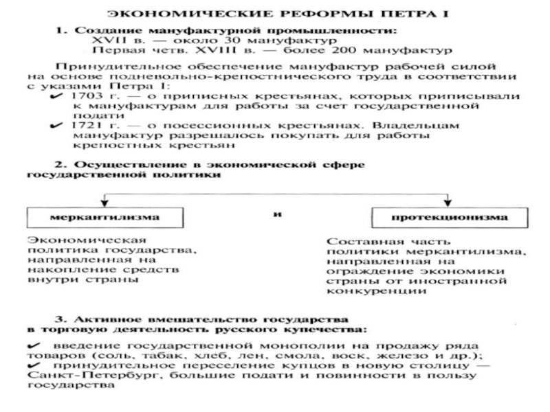 Экономическая политика петра 1 презентация 8 класс торкунов