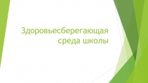 Здоровье сберегающая среда школы.