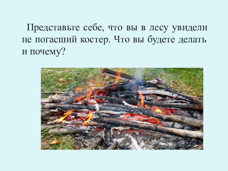 Ответить не обдуманно не погасший костер план не составлен