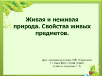 Презентация по окружающему миру на тему Живая и неживая природа (1 класс)
