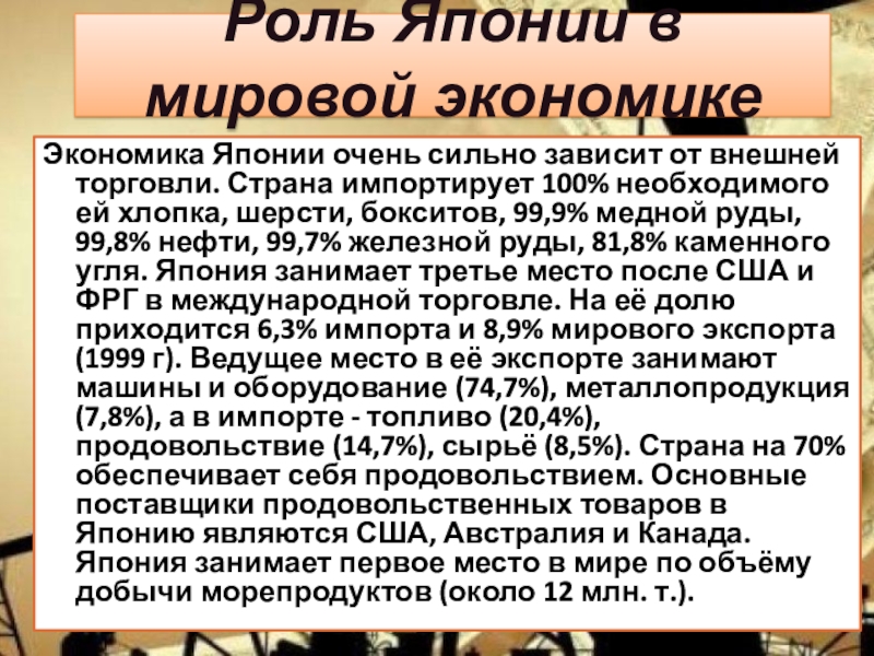 Роль японии. Роль Японии в мировом хозяйстве. Роль Японии в экономике. Японское экономическое чудо реферат. Роль и место Японии в мировой экономике.