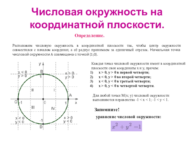 Числовая окружность конспект. П/10 на числовой окружности. Числовая окружность таблица значений. Числовая окружность 10 класс - 5п. Окружность Алгебра 10 класс числовая.